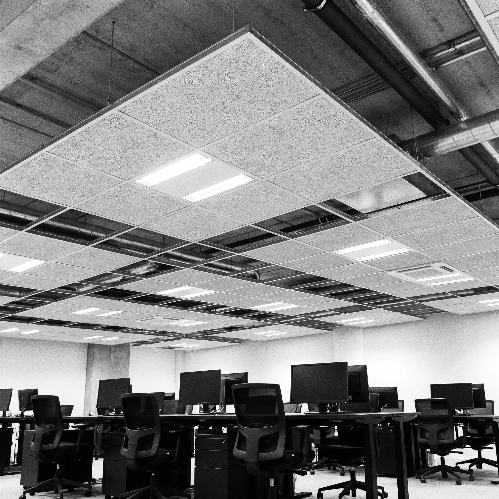 Controsoffitto modulare ispezionabile — ufficio