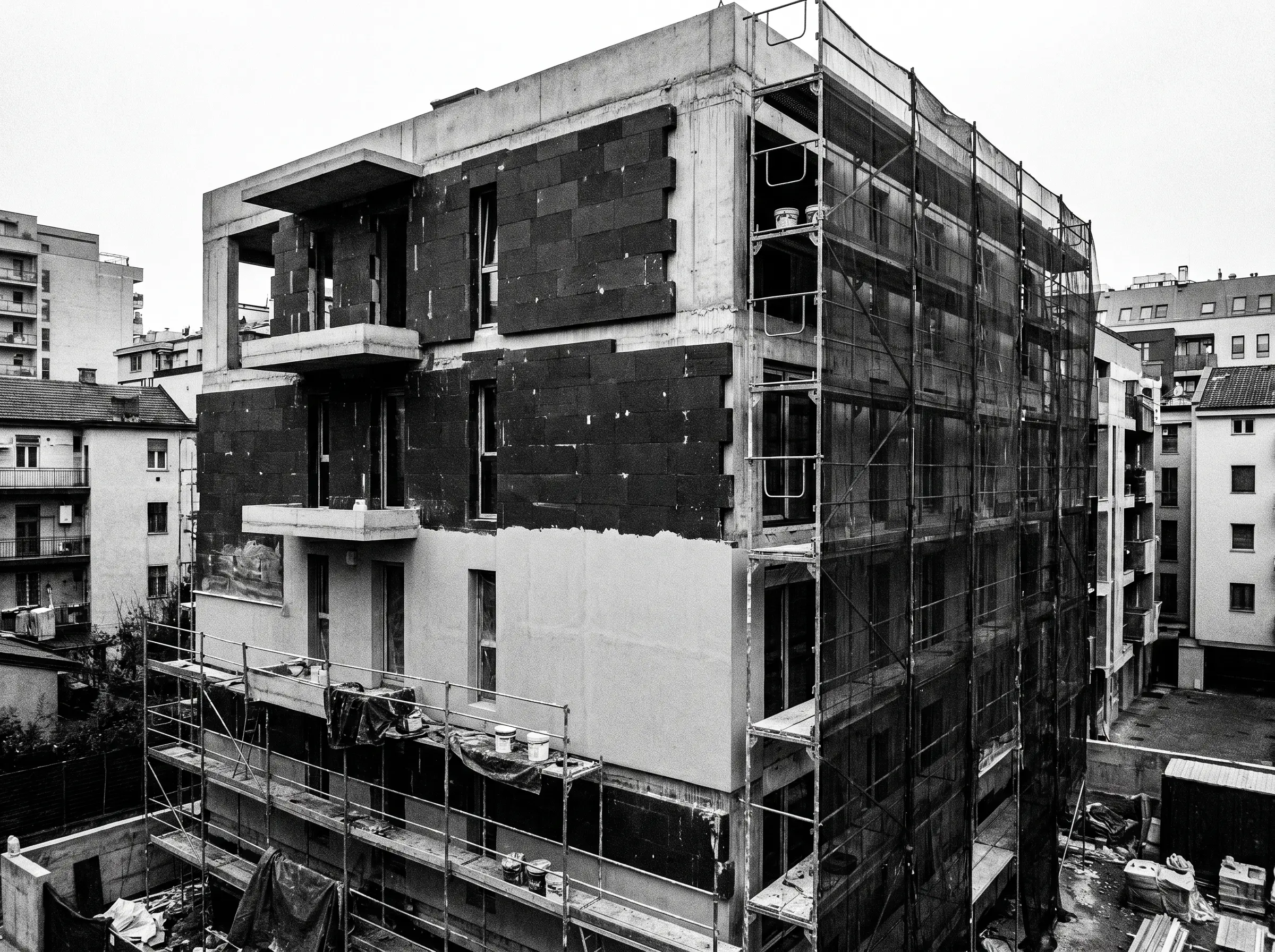Cappotto termico — facciata condominiale